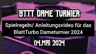 BlattTurboTV  Dame Spielregeln Anleitungsvideo für das BlattTurbo Dameturnier 2024 [upl. by Gorga]