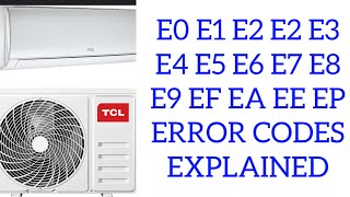 TCL Error Fault AC Code Explanation E0 E1 E2 E2 E3 E4 E5 E6 E7 E8 E9 EF EA EE EP EU EH split system [upl. by Ayt336]