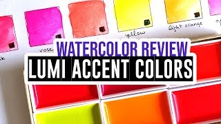 Review  Lumi Accent Color neon watercolors [upl. by Inaluiak]