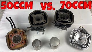 Original 50ccm Zylinder VS 70er Standart Zylinder  wie verdoppelt er die Leistung [upl. by Senoj]