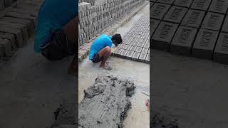 Traditional clay brick making process shorts [upl. by Elephus]