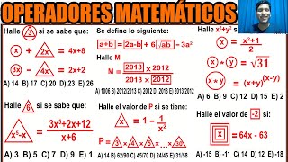 OPERADORES MATEMATICOS RAZONAMIENTO MATEMATICO EJERCICIOS RESUELTOS [upl. by Barby569]