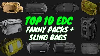 10 AWESOME Sling Bags and Fanny Packs for EDC  GIVEAWAY [upl. by Roswald]