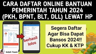 CARA DAFTAR ONLINE BANTUAN PEMERINTAH 2024 PKH BPNT BLT  CARA DAPAT BANTUAN PEMERINTAH 2024 [upl. by Noellyn887]