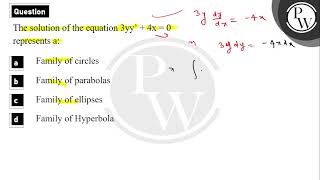 The solution of the equation 3yy4x0 represents a [upl. by Lurline911]