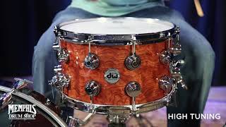 DW 14x8 Collectors Exotic Bubinga Snare Drum [upl. by Eenwahs]