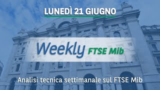 Weekly FTSE Mib analisi grafica dellindice di Borsa Italiana del 21062021 [upl. by Atem593]