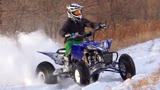 Winter Ride on my YFZ450R [upl. by Ynaffital]