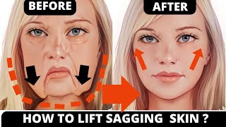 🛑 HOW TO LIFT SAGGING SKIN amp JOWLS  LIFT SAGGY CHEEKS  REMOVE WRINKLES  FACE LIFT  LAUGH LINES [upl. by Eniar]