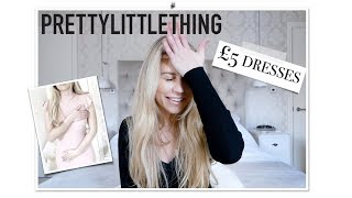 PRETTY LITTLE THING TRY ON HAUL amp REVIEW £5 DRESSES  Freya Farrington [upl. by Madox]