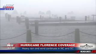 FNN Tropical Storm Florence Pounds North Carolina and South Carolina With Rain and Flooding [upl. by Currier]