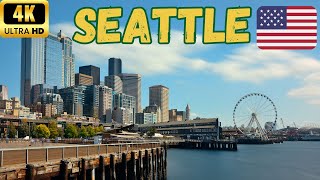 【4K】Seattle Waterfront Walk The Seattle Great Wheel amp Argosy Cruise Harbor Cruise  60 fps [upl. by Min]