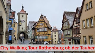 City Walking Tour Rothenburg ob der Tauber  Walking through Downtown Rothenburg ob der Tauber [upl. by Ateloj]