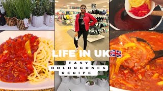 LIVING IN UK 🇬🇧  EASY BOLONGONES SAUCE RECIPE  MATALAN SALES  WORKSOP [upl. by Anibur]