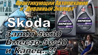 Skoda Налил Масло 5w30 вместо 5w40 и Капец Разбираемся 2024 [upl. by Gerdy523]