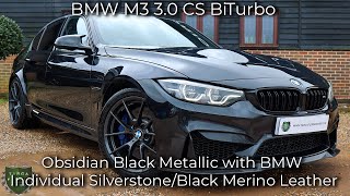 BMW M3 30 CS BiTurbo registered March 2019 19 finished in Obsidian Black Metallic [upl. by Brawner]