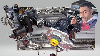 VW Passat 2017 20L TSI Water Pump how to Remove [upl. by Esinart266]