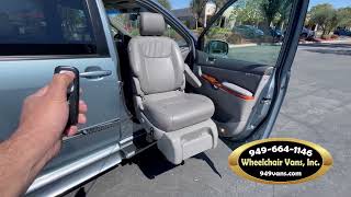 2007 Toyota Sienna BraunAbility ONE TOUCH Fold Out Ramp Wheelchair Van amp Power Rotating Seat Lift [upl. by Idnac632]