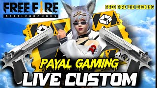 🔴 Free Fire Live PAYAL GAMING and Free Fire UID cheking🔥 Live Guild Test livestreamlivegirlgamer [upl. by Adnaram]