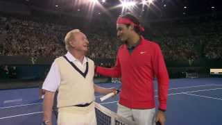 A Legendary WarmUp With Federer amp Laver  Australian Open [upl. by Laenaj]