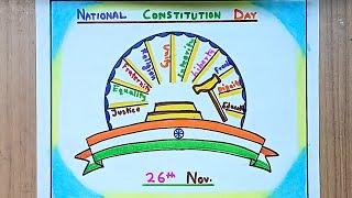 National Constitution Day Drawing Samvidhan Divas Drawing National Law Day Poster [upl. by Annawik]