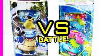 Lets BATTLE BLASTOISE vs VENUSAUR V Battle Decks Live Pokemon STARTER DECK Battle [upl. by Aiyn]