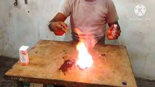 Glycerine and potassium permanganate Reaction KnO4 glycerine Highly exothe [upl. by Standice348]