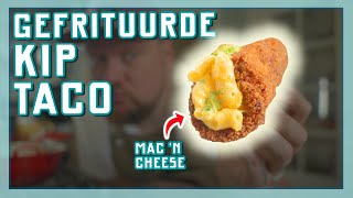 Gefrituurde Tacos van Kip gevuld met Mac n Cheese  EtenmetNick  How to [upl. by Yevreh127]