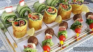 افكار تقديم راقية لأطباق المقبلات🍤الكانابي🍤 les canapés salé [upl. by Wahl3]