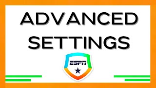 Advanced Settings ESPN Fantasy [upl. by Avat234]