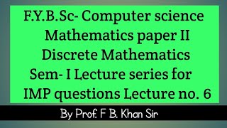 Important questions series mathematics paper II FYBSc Computer Science [upl. by Florence]