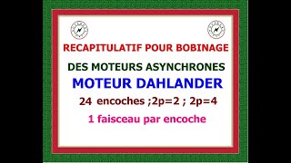 Comment faire un schéma de bobinage Moteur Dahlander 12 encoches 1 faisceau par encoche 2p24 [upl. by Amliv544]