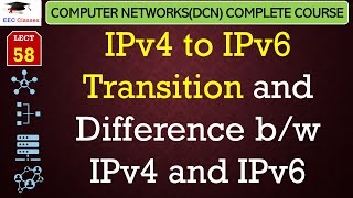 L58 IPv4 to IPv6 Transition and Difference bw IPv4 and IPv6  Data Communication Network Lectures [upl. by Enneite257]