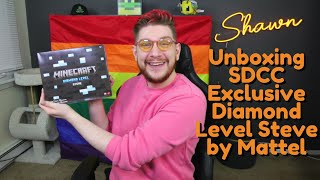 Minecraft Diamond Level Steve Unboxing San Diego ComicCon Exclusive by Mattel  Giftedby Mattel [upl. by Thayne32]