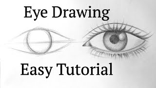 How to draw an eyeeyes easy step by step for beginners Eye drawing easy tutorial with pencil basics [upl. by Ninon]