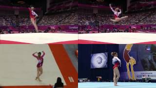 Ksenia Afanasyeva Floor Olympic Games 2012 vs 2013 [upl. by Salvidor]