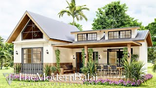 Simple House Design 2Bedroom Small Farmhouse Design  8 x 12 Meters [upl. by Cordie]