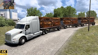 Transporte con un Triple Remolque de Coches Siniestrados  Peterbilt 579  ATS  Logitech G29 [upl. by Netneuq]