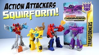 Transformers Cyberverse Action Attackers Optimus Prime Bumblebee vs Starscream amp Shockwave [upl. by Enelie]