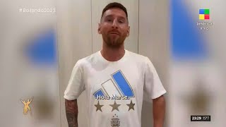 El saludo de Leo Messi a Marcelo Tinelli a un año de ser campeones del mundo en Qatar 2022 [upl. by Adnir]