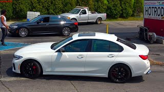 2020 BMW M340i vs 540i Drag Racing at Great Lakes Dragaway [upl. by Neelon75]