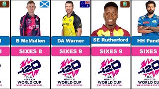 Most Sixes in T20 World Cup 2024  T20 World Cup 2024 [upl. by Thorrlow640]