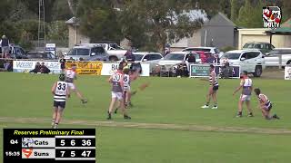 Reserves Preliminary Final  Coorong Cats vs Southern Mallee Suns [upl. by Mumford401]