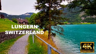 4K Walking Tour in the BEAUTIFUL Lungern Village Switzerland 🇨🇭 [upl. by Priest]