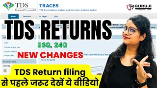 TDS Return filing 2024 New Changes 24Q TDS utility Error  26Q  24Q  How to opt old amp New regime [upl. by Palladin]