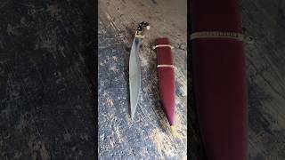 Macedonian kopis forged from bloomery steel seelenschmiede shorts [upl. by Jaf]