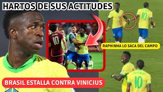 💥 BRASIL ESTALLA CONTRA VINICIUS por SUS ACTITUDES vs VENEZUELA y RAPHINHA lo SACA DEL CAMPO [upl. by Fredric]