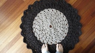 Tshirt Yarn Crocheted Rug Tutorial Part 2 [upl. by Ahseenak]