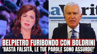 BELPIETRO FURIBONDO CON BOLDRINI BASTA FALSITÀ LE TUE PAROLE SONO ASSURDE [upl. by Abixah]