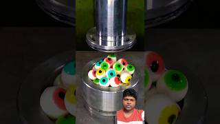 Crushing Candy eyeball and burger by hydraulic press satisfying crushing hydraulicpress shorts [upl. by Bouchard]